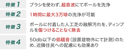 ブラシレス超音波ボール洗浄機　特徴